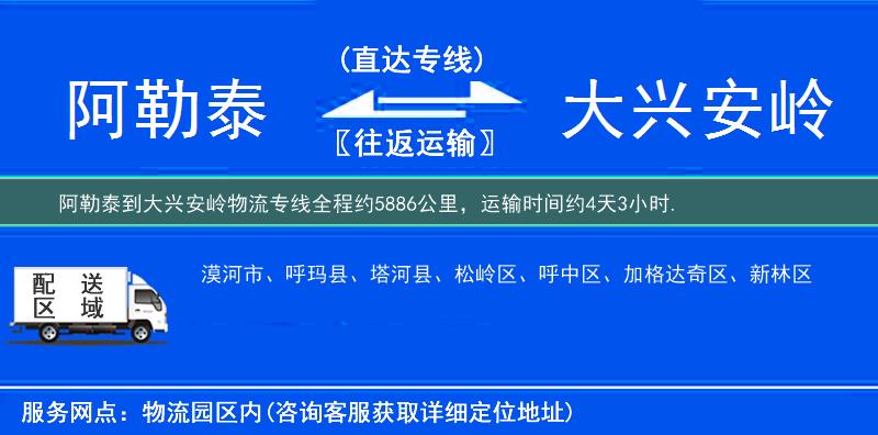 阿勒泰到大興安嶺物流專線