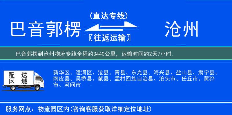 巴音郭楞到滄州物流專線