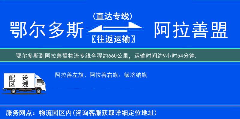 鄂爾多斯到阿拉善盟物流專線
