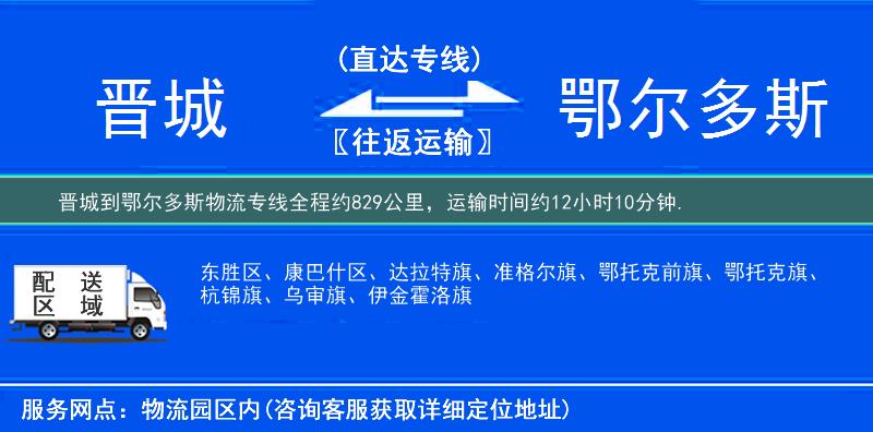 晉城到鄂爾多斯物流專線