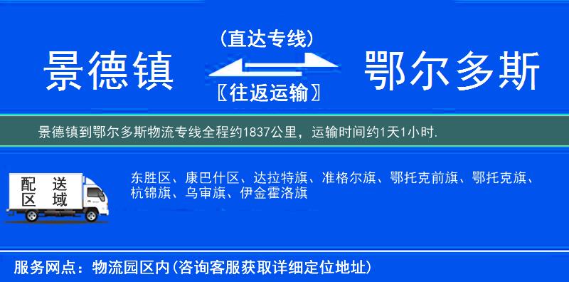 景德鎮到鄂爾多斯物流專線