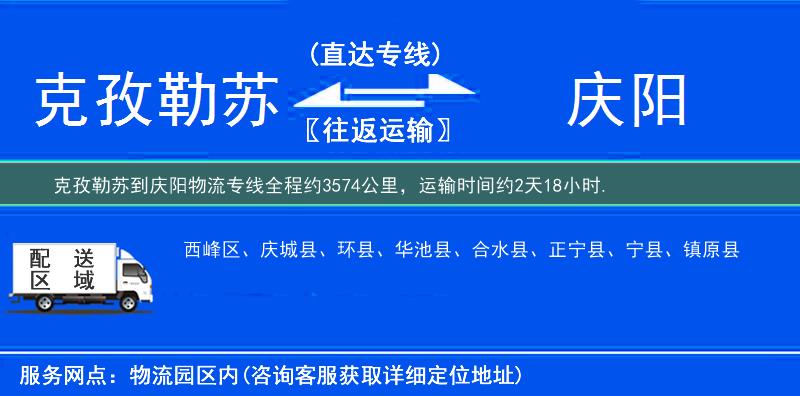 克孜勒蘇到慶陽物流專線