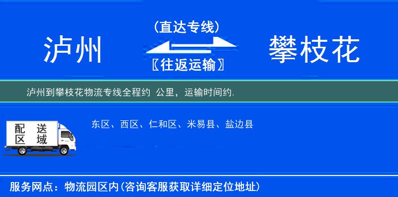 瀘州到攀枝花物流專線