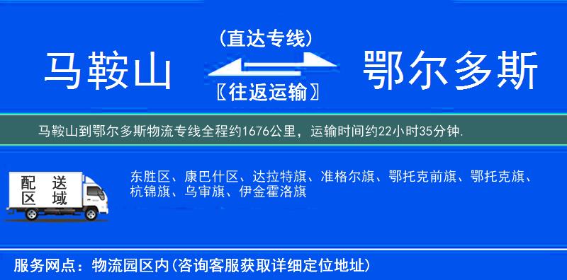馬鞍山到鄂爾多斯物流專線