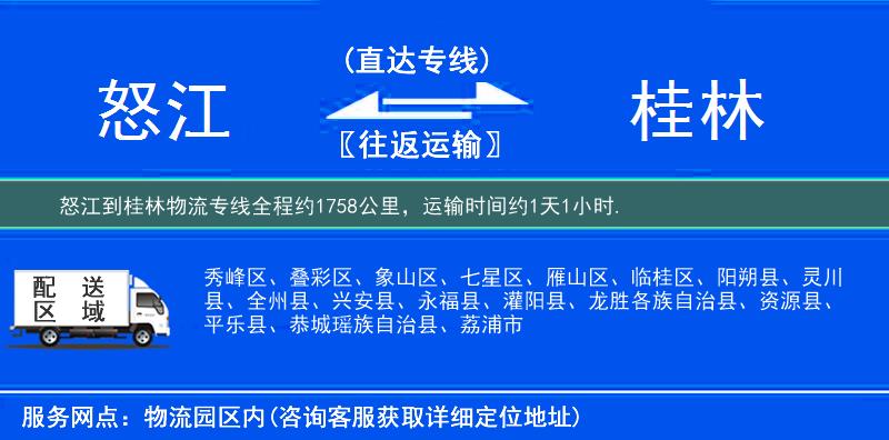 怒江到桂林物流專線
