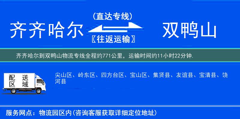 齊齊哈爾到雙鴨山物流專線