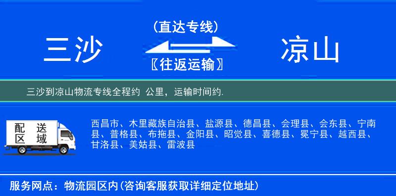 三沙到涼山物流專線