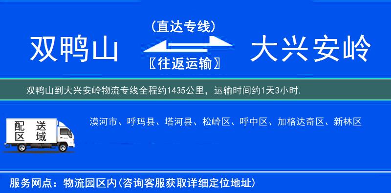 雙鴨山到大興安嶺物流專線