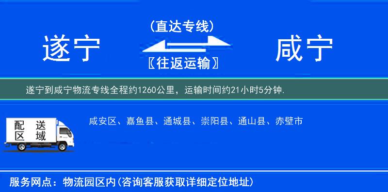 遂寧到咸寧物流專線