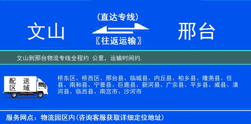 文山到邢臺物流專線
