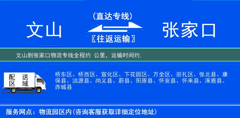 文山到張家口物流專線