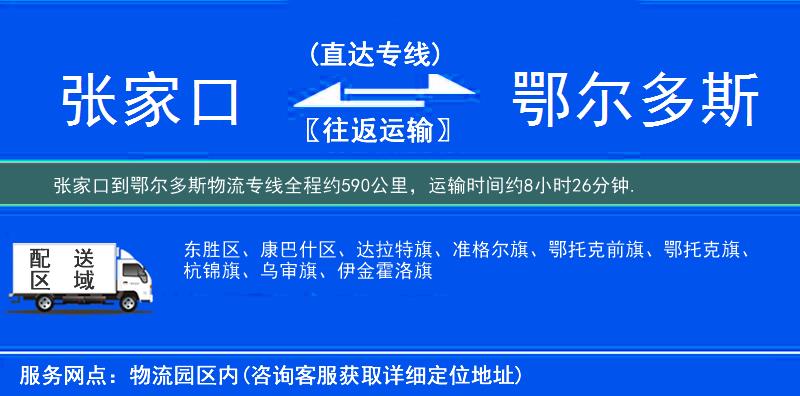 張家口到鄂爾多斯物流專線